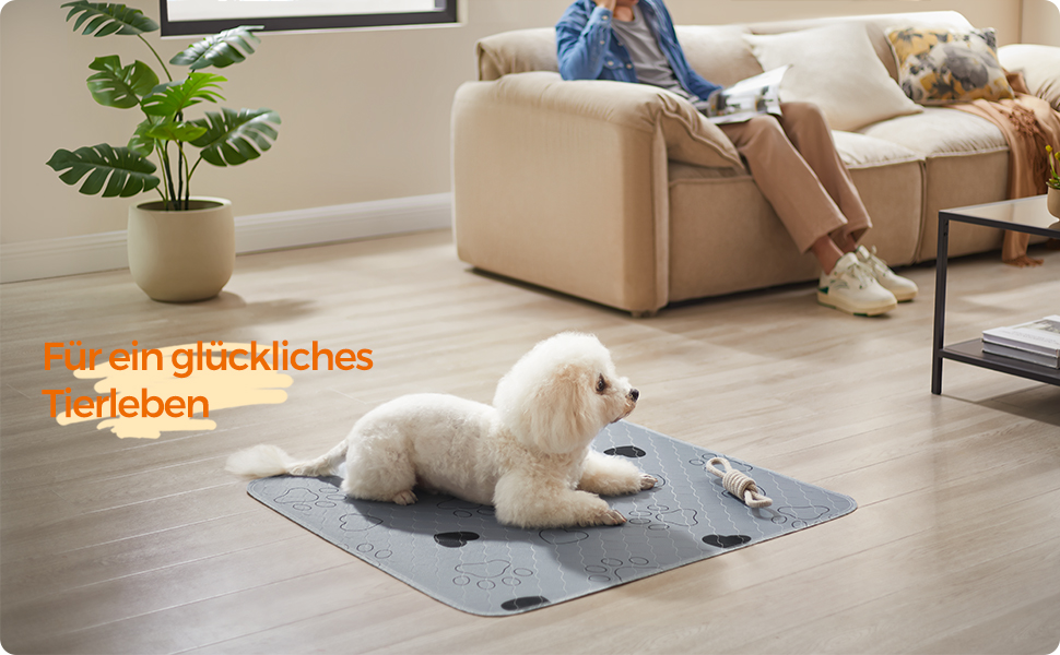 Підстилка для собак Feandrea, 2 шт., XXXL (183x183 см), сіра, витривала, з високою поглинаючою здатністю, нековзна, для дому