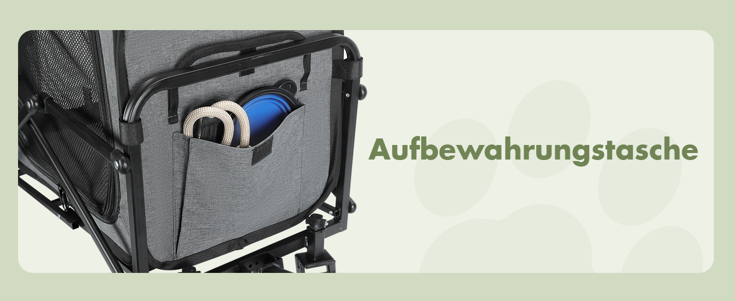 Транспортер для собак на колесах, велика візок для собак та котів до 18 кг (сірий, чорний)