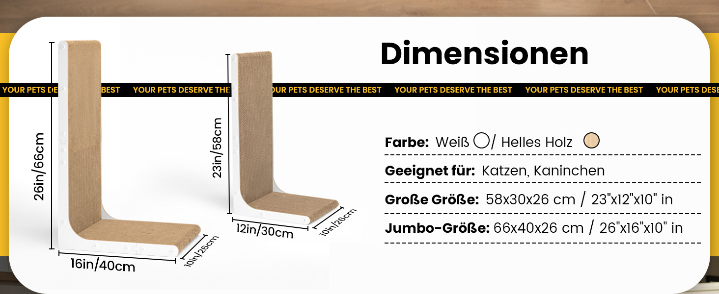 Кігтеточка для котів Conlun, L-подібна, 58 см, білий колір, для захисту меблів