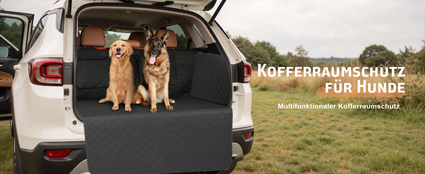 Накидка для собак у машину Gimars, 157x137 см, водовідштовхувальна, стійка до подряпин, універсальна, з передньою панеллю та оглядовим вікном, чорний & оранжевий, килимок у багажник