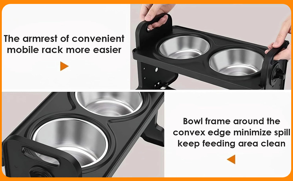 Підвищена годівниця для собак Felenny, регульована висота, 4 рівні, без розливання, повільний диспенсер води для собак та котів