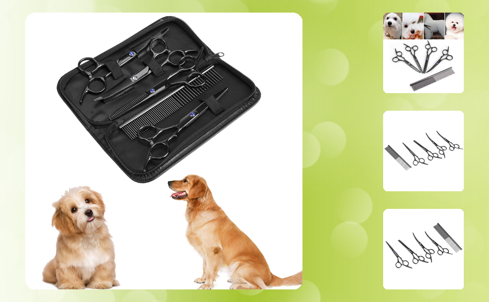 Професійний набір ножиць для грумінгу собак та котів, 7 шт.
