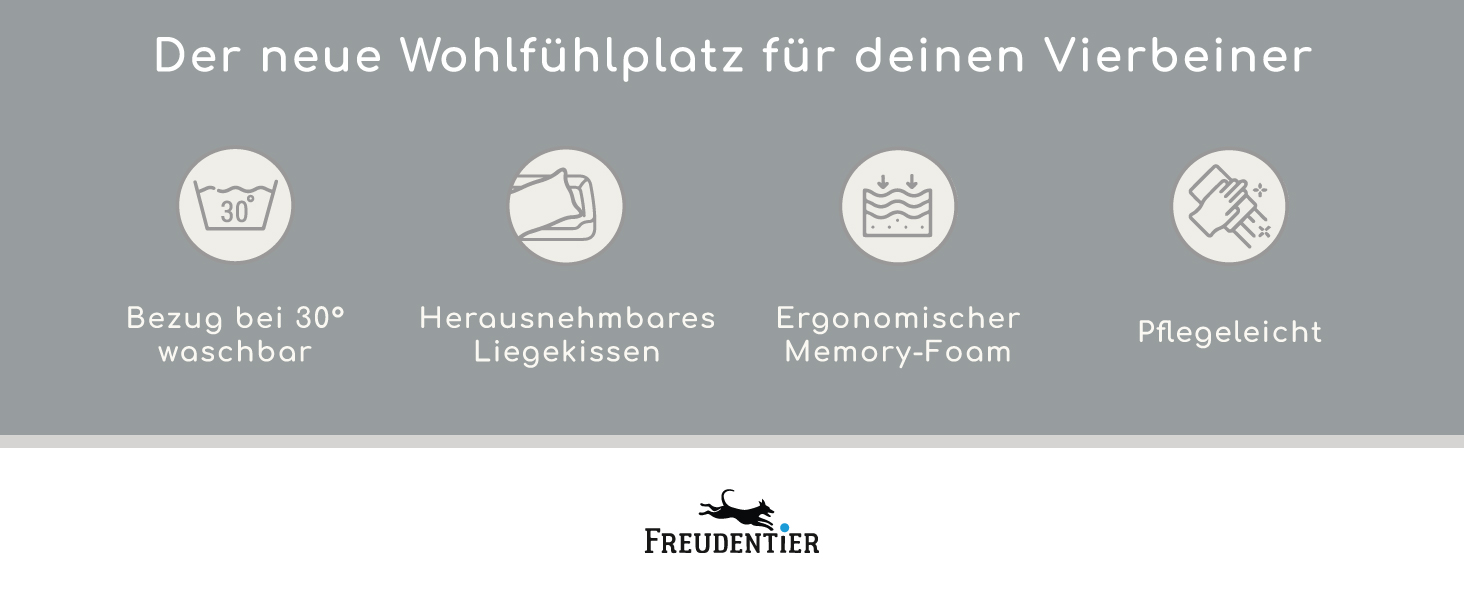 Ортопедичне собаче ліжко Freudentier з корду - миється - знімний лежачий килимок - сертифікат Oeko® TEX - ручної роботи в Європі - для собак маленьких, середніх та великих порід (темно-сірий, L) - 100x70 см
