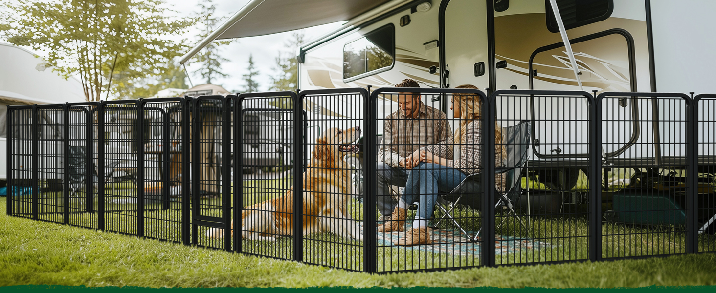 Вольєр для собак Yaheetech 8-секційний, 80 см, для квартири та саду, з'єднання з круглим головою, складаний, без інструментів (100 см висота)