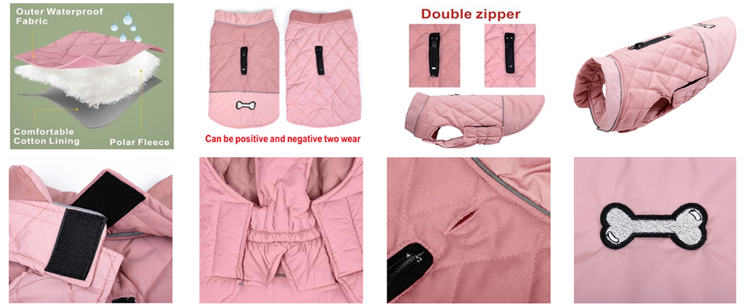 Зимовий теплий дощовик для собак Idepet, теплий дощовик для собак, антисніговий костюм для маленьких і середніх собак з отвором для шлейки, блакитний, рожевий, сірий, S