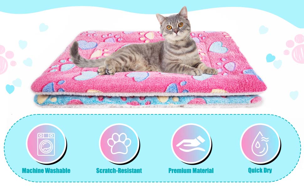 М'яке ліжко-матрац для собак та котів MICOOYO - килимок з флісу, 61x41 см, рожевий
