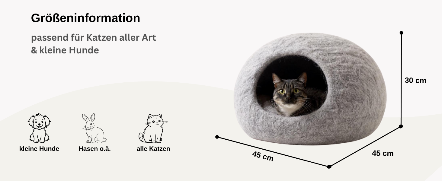 Кігтеточка-будиночок для котів XL, з вовни Romney, сірого кольору