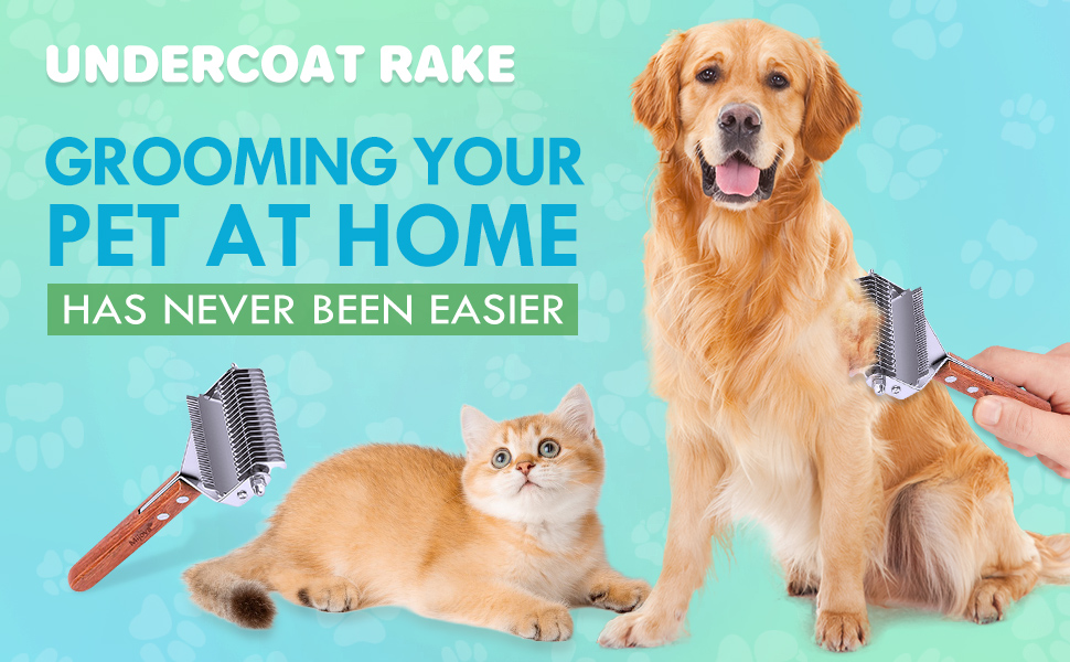 Професійна щітка-розпушувач для собак: двостороння, для видалення ковтунів та шерсті