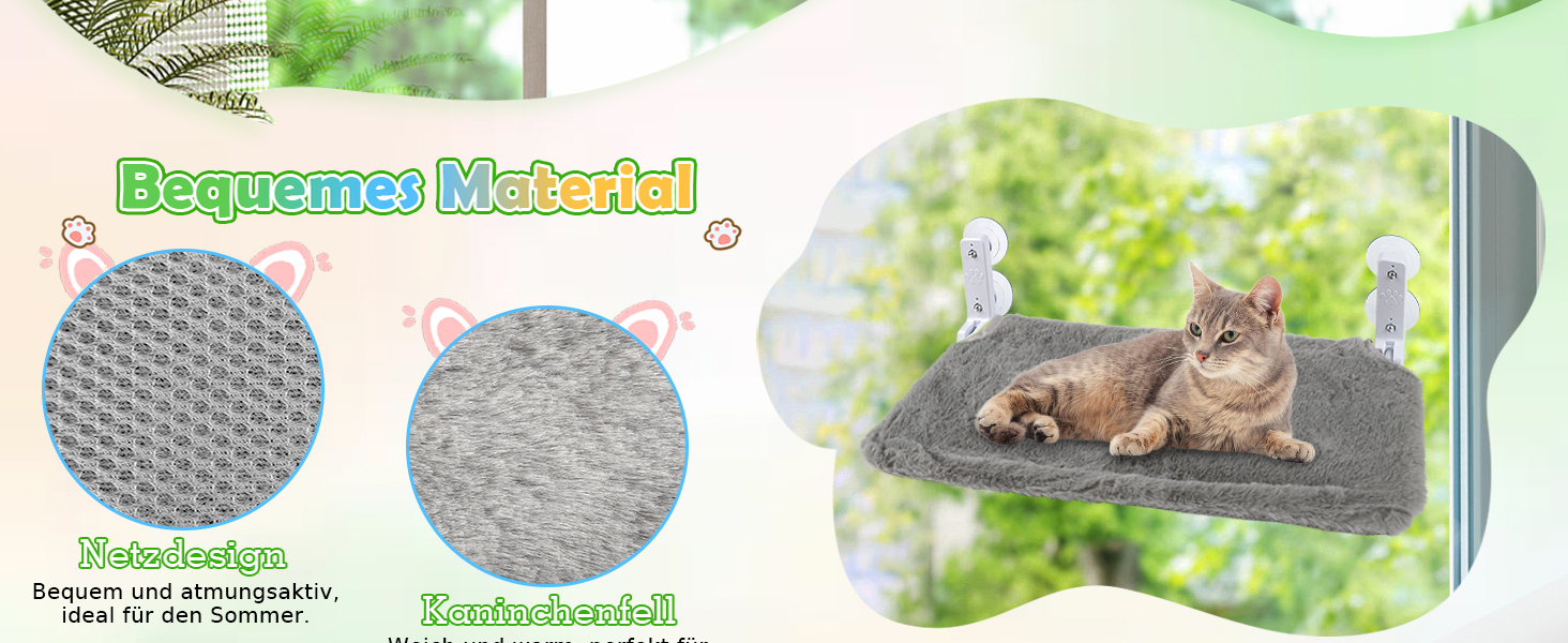 Лежанка для котів Casgee на вікно 60x30 см, гамак для котів з міцними присосками, лежанка для котів на вікно, складане котяче ліжко на вікно, лежанка для котів на підвіконня до 20 кг, гамак для котів на вікно, бежевий котячий лежак XL бежевий