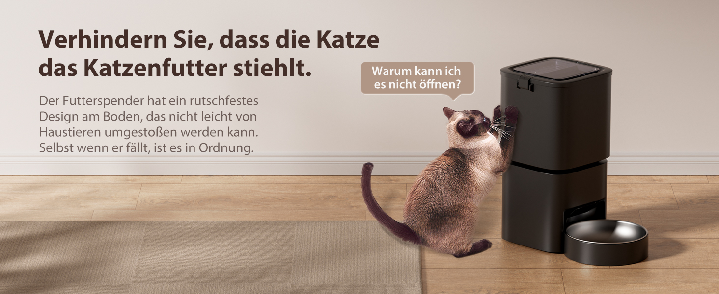 Автомат для годування котів та собак, 5л, чорний. Інтелектуальний диспенсер з програмуванням до 10 прийомів їжі на день