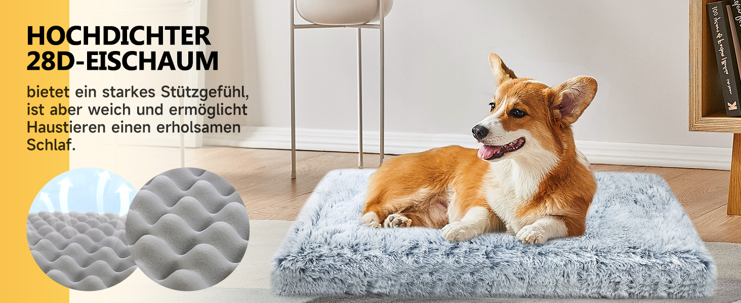 М'яке ортопедичне ліжко для собак DONWEI, 75x50x6 см, сірого кольору, знімний чохол, неслизьке, для клітки