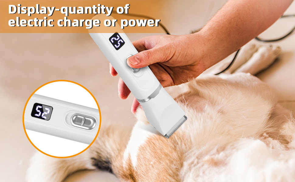 Професійна машинка для стрижки собак та котів 4-в-1 з LED-дисплеєм, акумуляторна, для грумінгу лап, очей, вух, обличчя та тіла