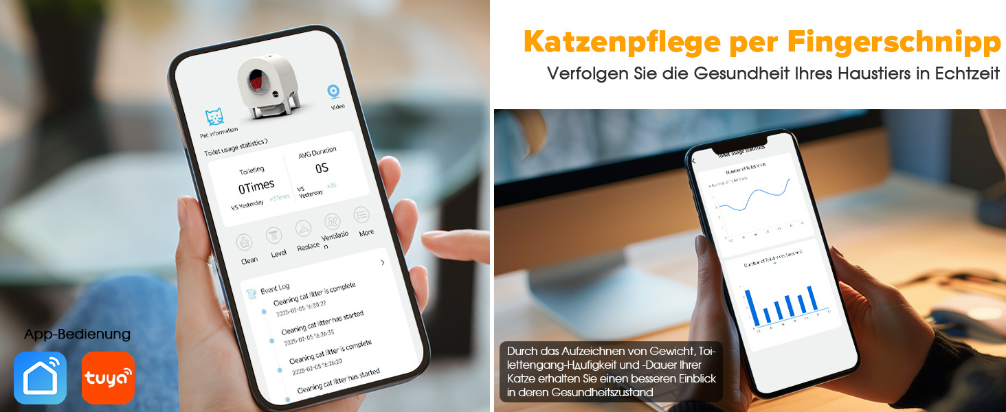 Автоматичний лоток для котів з камерою, 90л, самоочисний, для кількох котів, без запаху, з датчиками, керування через додаток, захист від защемлення