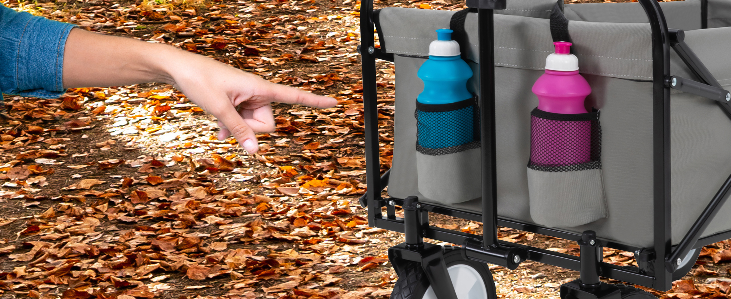 Складаний візок Miweba MB-35 | Вантажопідйомність 120 кг - для дітей, саду, пляжу | Чорний/Темно-сірий