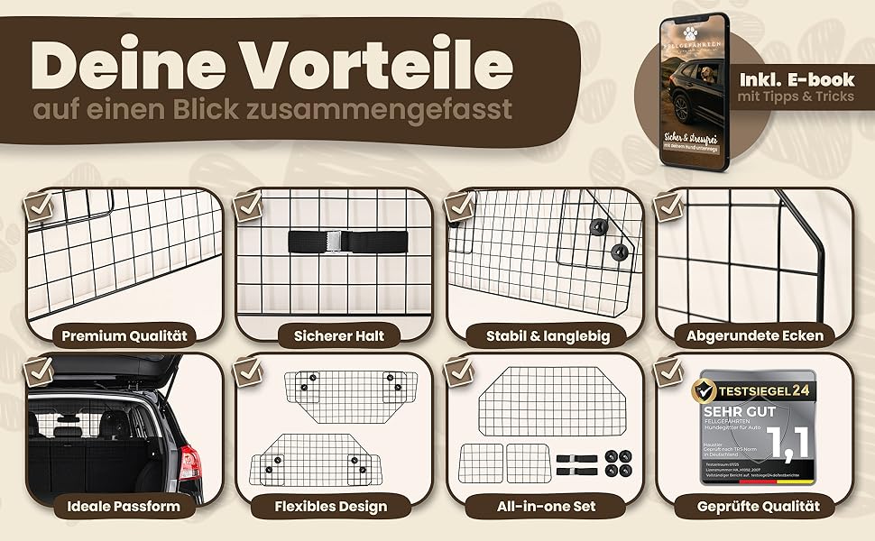 Сітка для собак у багажник авто | Якісна та міцна перегородка для багажника | Перегородка для багажника для собак