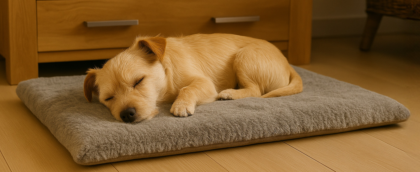 Тепла та м'яка підстилка для собак середніх та маленьких порід - коричнева, антиковзаюча, легко миється, для захисту дивану та авто
