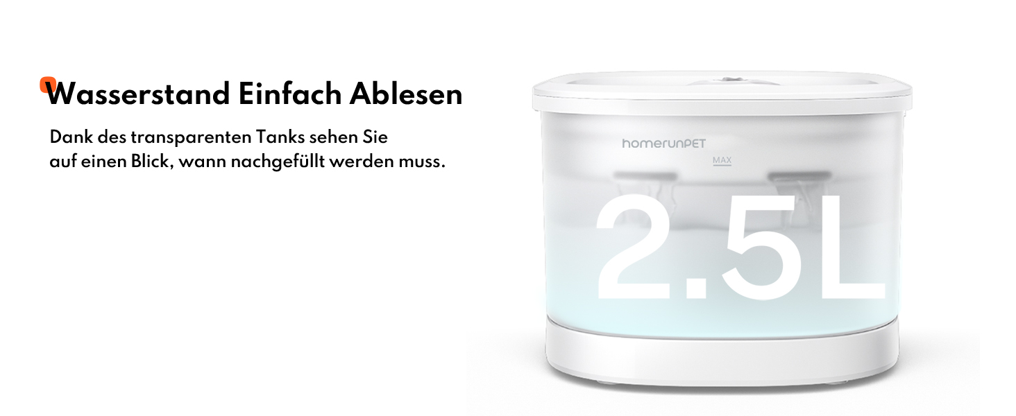 Фонтанчик для котів Homerunpet: тихий, 2.5л, бездротовий, з професійним фільтром, миється у посудомийній машині
