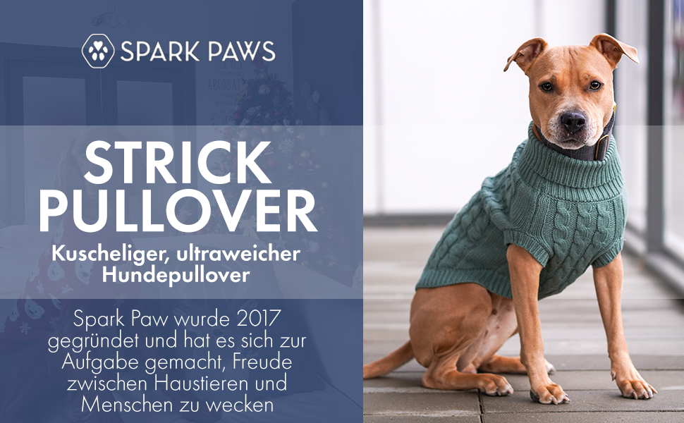 Теплий зимовий пуловер Spark Paws для собак – м'який, комфортний, підходить для французьких бульдогів, пітбулів, кобелів та сук (Pine Green, 2XL) – 16-25 кг