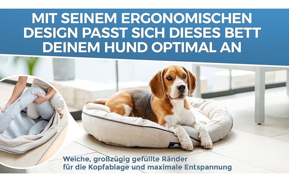 Ортопедичне ліжко для собак - диван для малих, середніх та великих собак | миється, не слизьке, ергономічне | кошик для собак, спальні місця для домашніх тварин та меблі, лежанка для собак | Champ’s Nap (S)