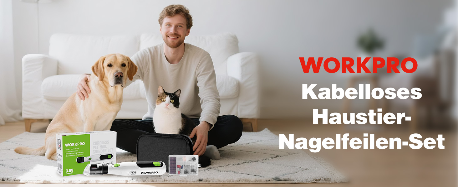 Електричний точило для собачих кігтів WORKPRO - точило для кігтів для собак, котів, 3 отвори, 6 швидкостей