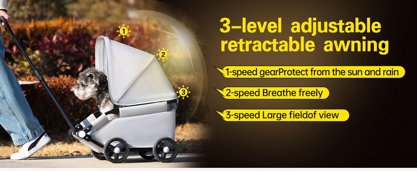 Візок для собак Loyimioo Mini - чорний, складний, з UV-захистом та поворотним ручками, для маленьких та середніх собак