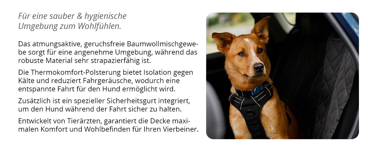 Кришка для автосидіння для собак Pointer, 125 см, сіра - захист заднього сидіння, водонепроникна, миється до 95°C