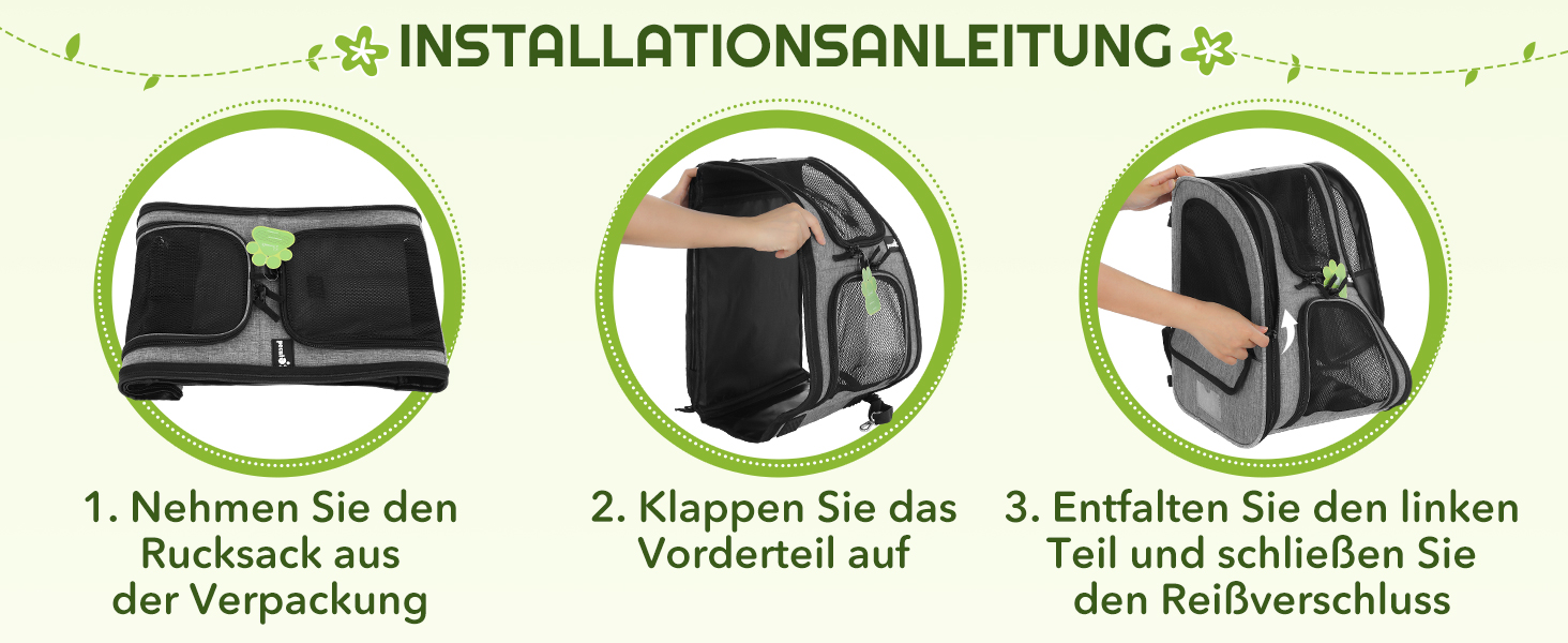ПЕКЮТ Рюкзак для тварин з сіткою, переноска для кота/собаки, дихаюча та легка, водонепроникна, сіра (M)