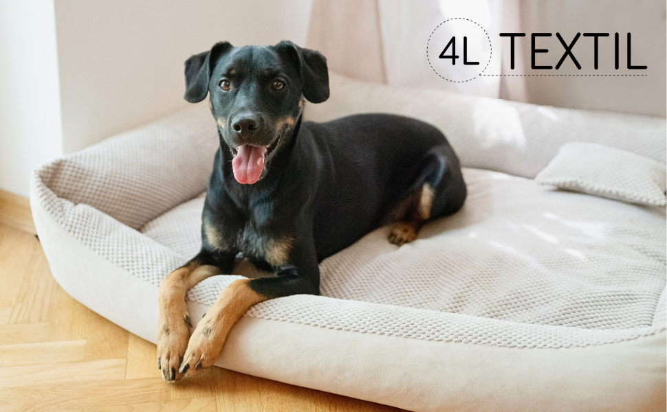 Квіткове ліжко для котів та собак 4L Textil Teo: м'яке, зручне, миється, 60x40 см, сірий колір