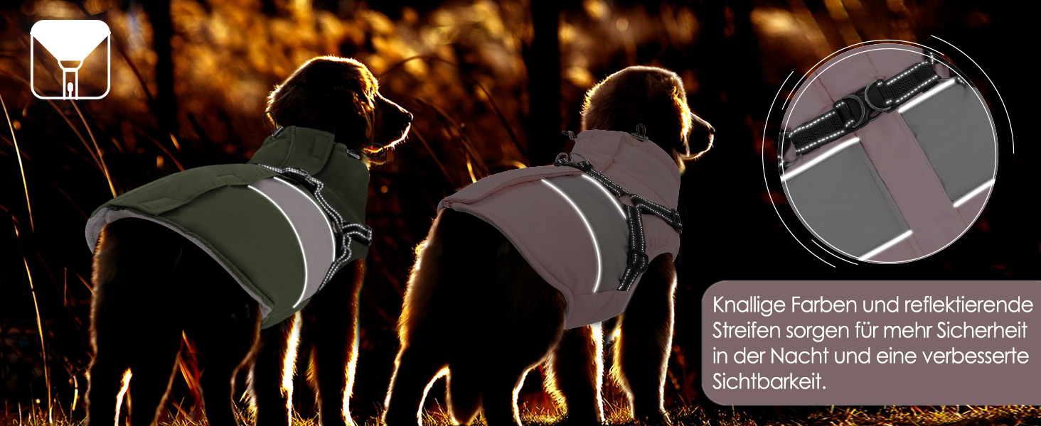 Теплий зимовий одяг для собак AOFITEE: куртка, жилет, водонепроникний, для великих порід (лабрадор, віндгорн, голден ретрівер), 2XL, бордовий