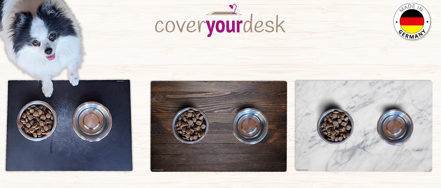 Підстилка для собак та котів 60x40 см – вінілова кормова підстилка з металевим покриттям, міцна, зносостійка, неслизька та водовідштовхувальна – Made in Germany