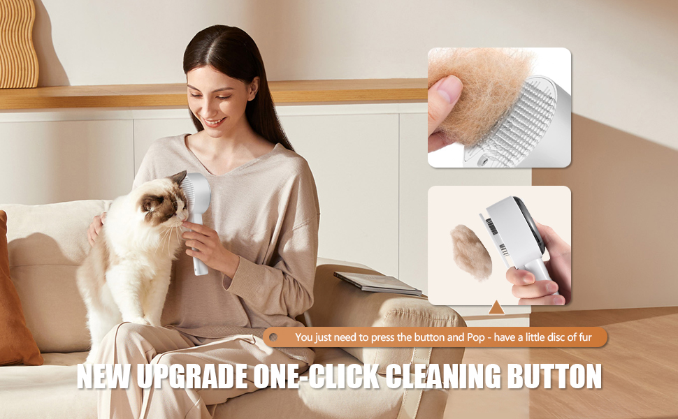 Двостороння щітка для котів з парою 4-в-1: масаж, догляд та видалення шерсті. Біла щітка з парогенератором для котів