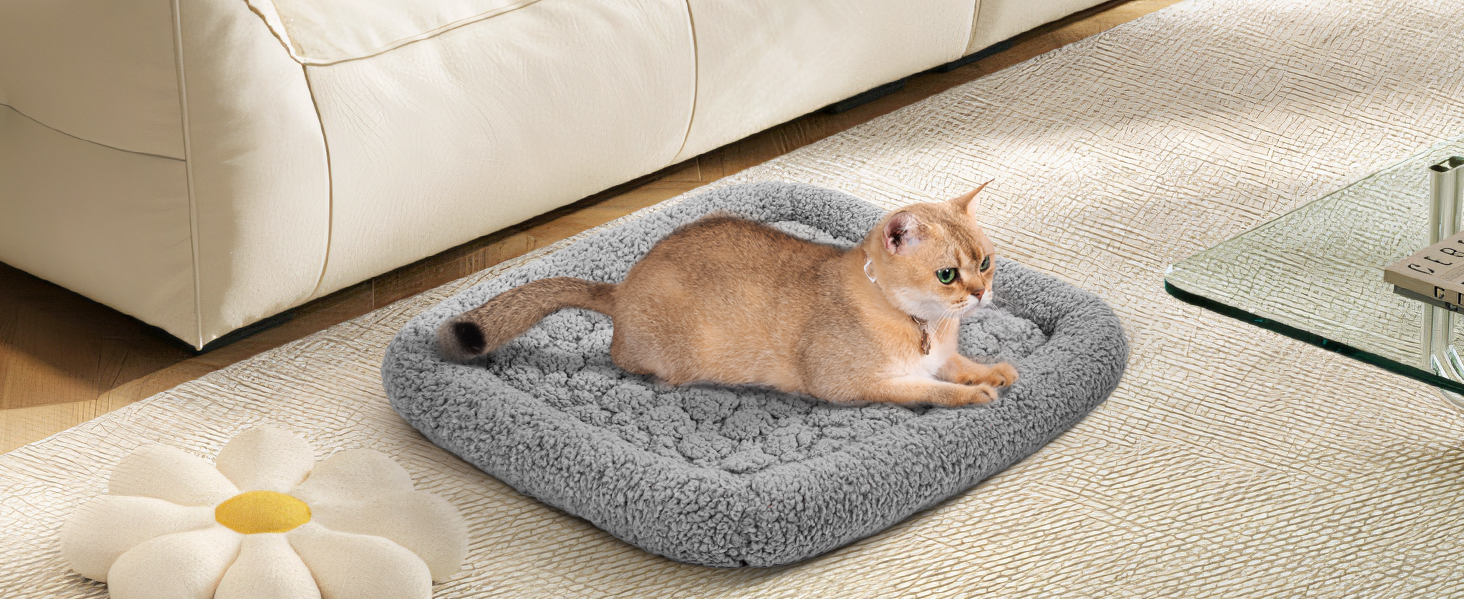 Самогріюча котяча лежанка Mora Pets: тепла, м'яка, 52x58 см, сіра