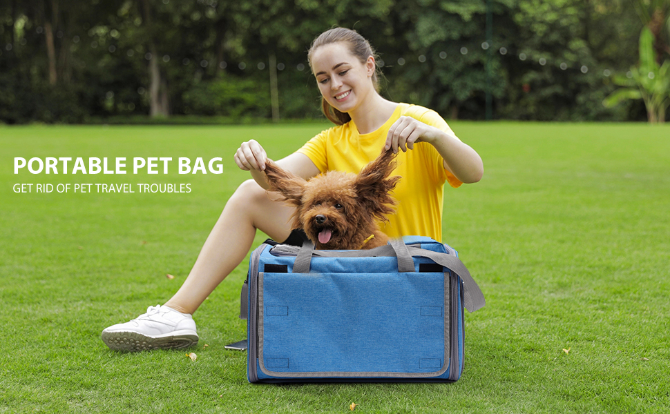 Транспортна переноска для котів та собак PETCUTE, рожева, 9 кг, складна, з плечовим ременем, для подорожей та кемпінгу