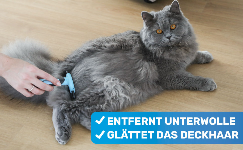 Гребінець для котів та собак BluePet, для короткошерстих порід, видаляє відмерле волосся та підшерсток, зменшує випадання на 90%, розмір M (ширина гребеня 66 мм)