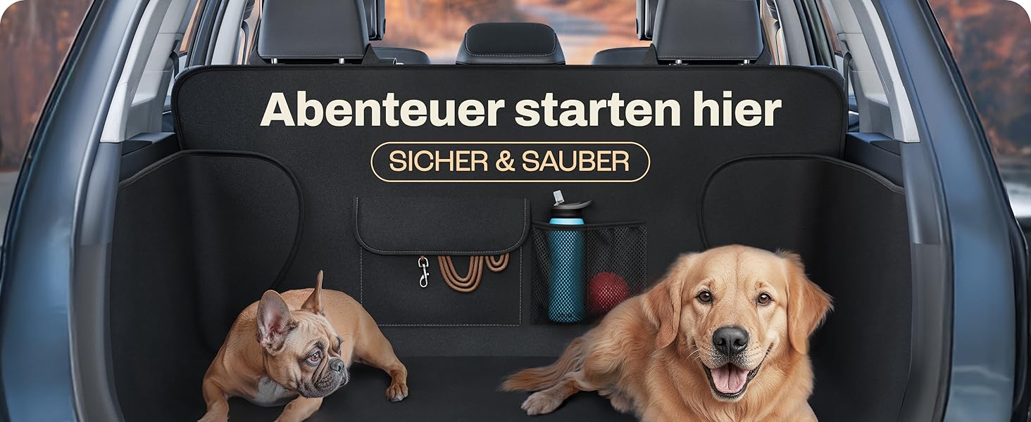 Захист для багажника автомобіля від бруду та подряпин для собак HELDENWERK, стежка, захист бокових стінок та краю, водовідштовхувальний, анти-царапин, універсальний, чорний (Basic)