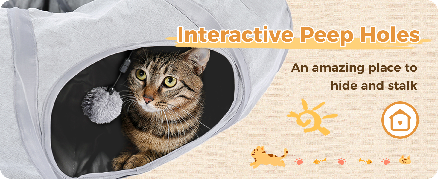 PAWZ Road Тоннель для котів, іграшка-тоннель, сірий, кругла форма