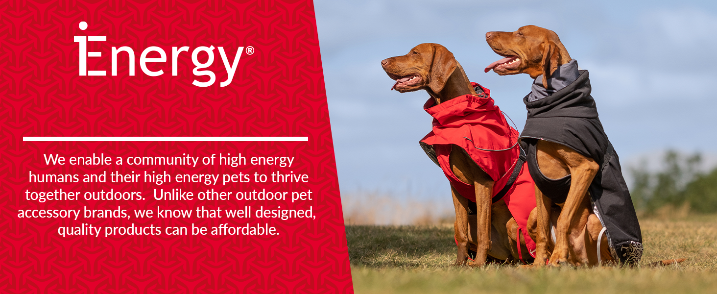 iEnergy™ Куртка для собак на зиму, тепла та легка, з відбиваючими елементами. Червона, середнього розміру