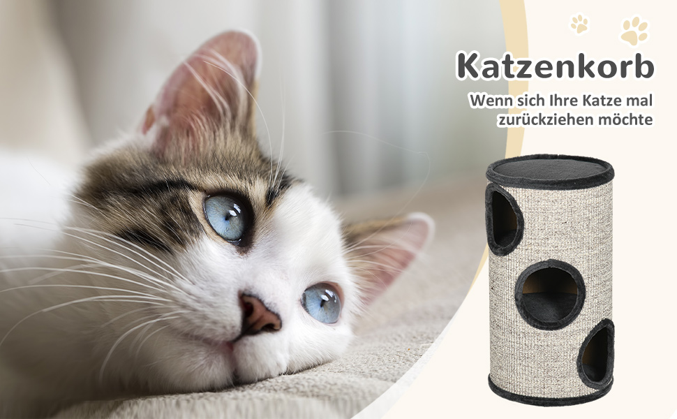 Котячий будиночок PawHut 70 см, 3-ярусний, з плюшевим обідком, сірий - когтеточка для котів