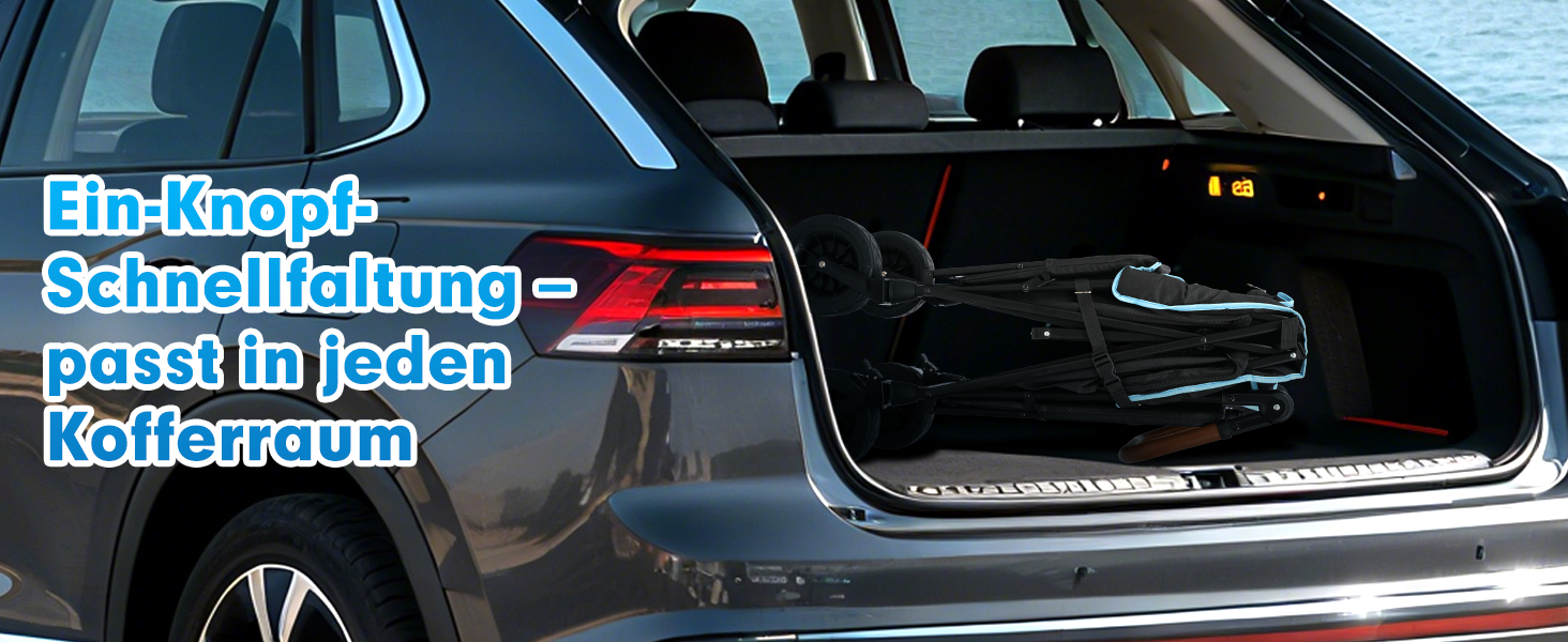 Візок для собак Snagle Paw з дверцятами та рампою, великий, розкладний, для собак середніх та великих порід, регульована ручка та гальма, 4 колеса для прогулянок, бігу, подорожей, до 90 кг (Чорний/Синій)