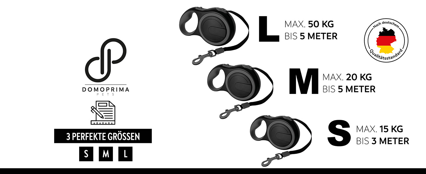 Рулетка для собак DOMOPRIMA, 3 розміри (S, M, L), 4 кольори (сірий, блакитний, зелений, рожевий) - Міцна та безпечна рулетка з відбиваючим ремінцем. Зелена, L