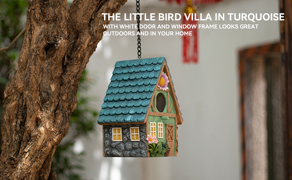 Дерев'яний будиночок для птахів з декоративним дахом, 21 x 15 x 13 см - ідеально для балкона та саду