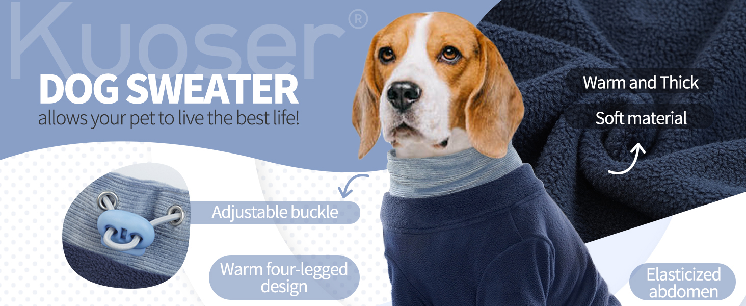 Теплий зимовий пуловер для собак, фліс, на осінь/зиму, для малих та середніх порід, чихуахуа, бігль, синій, XS