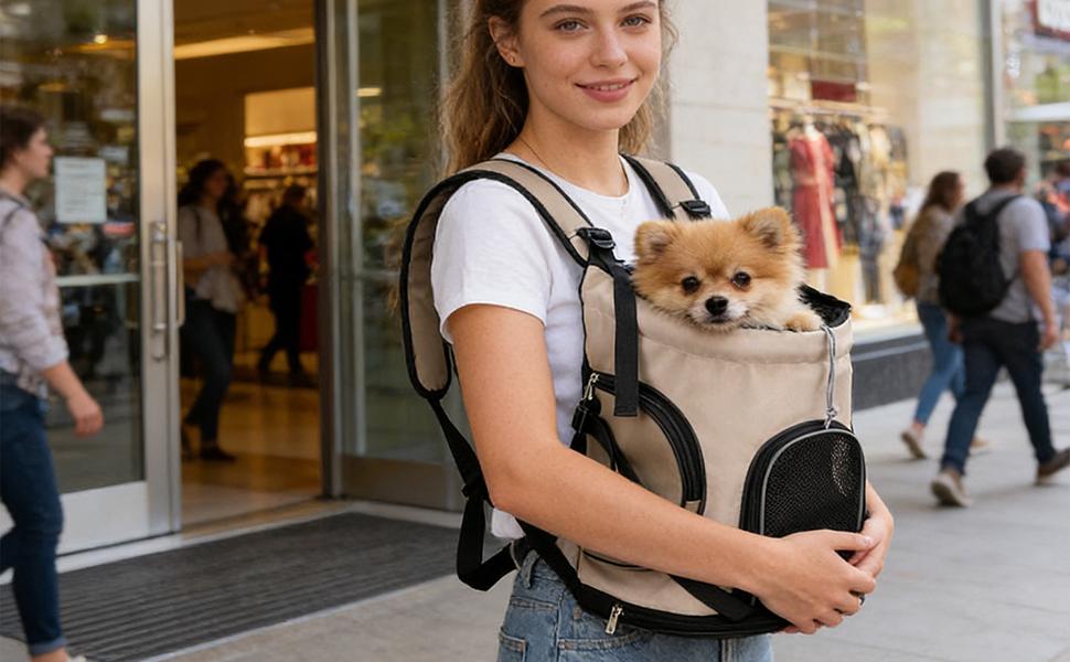 Рюкзак для собак, переноска для тварин, дихаюча, 14.96 x 8.66 x 15.75 дюймів, з регульованими ременями, зручна, з безпечним дизайном