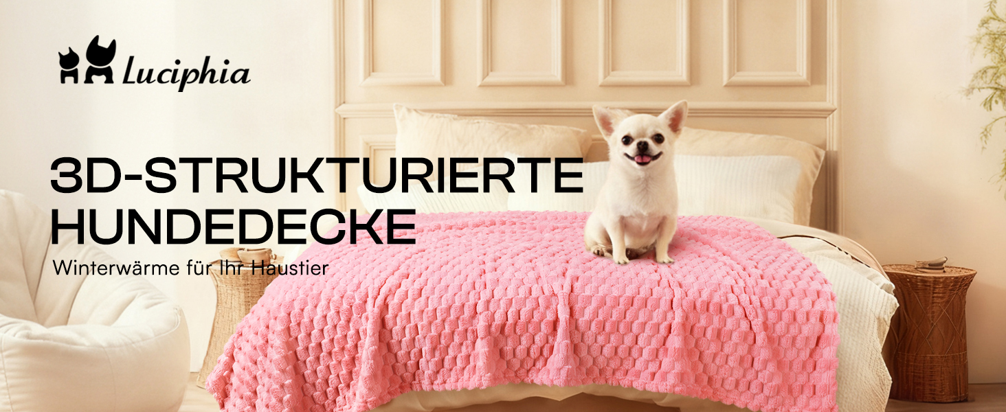 М'яка ковдра для собак та котів Luciphia, 3 шт. у наборі, 52x76 см, фланель, рожева, бежева, сіра