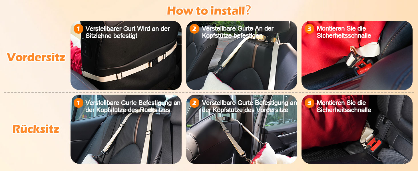 Автокрісло для собак 3-в-1 - переносна ліжко для маленьких собак, з розширеною лежачою поверхнею та м'яким матрацом, для переднього або заднього сидіння, внутрішнє та зовнішнє використання (червоний)