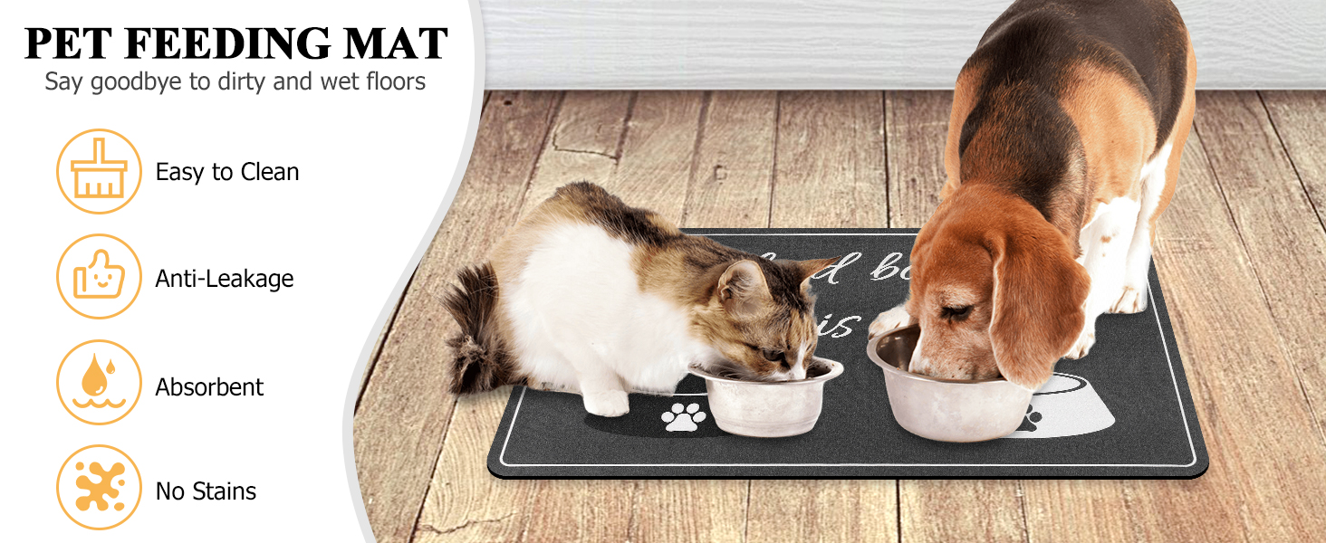 Нековзна килимок-підкладка під миску для собак та котів, сірий, 30 x 50 см