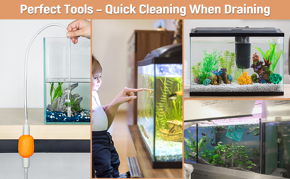 Набір для чищення акваріума Pawfly: сифон, пилосос, шланг 1,8 м, інструмент для очищення ґрунту