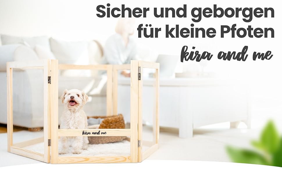 Кія для собак Емма, переносний вольєр для цуценят з масиву дерева та акрилового скла, 60 см, сучасний дизайн