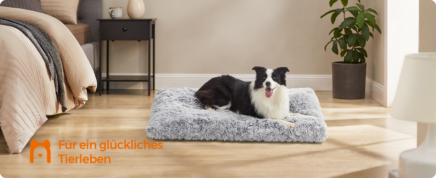 Ліжко для собак Feandrea, м'яка подушка, пухнасте покриття, 110 x 73 см, м'яка підкладка, можна прати, багатофункціональне, Ombré-Сірий PGW203G01 L 110 x B 73 x H 10 см