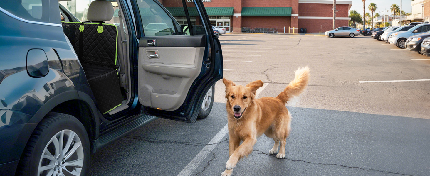 Захисний килимок для собак у машину Pecute 2-в-1: для заднього сидіння та як переноска, водовідштовхувальний, анти-царапин, з жорстким дном